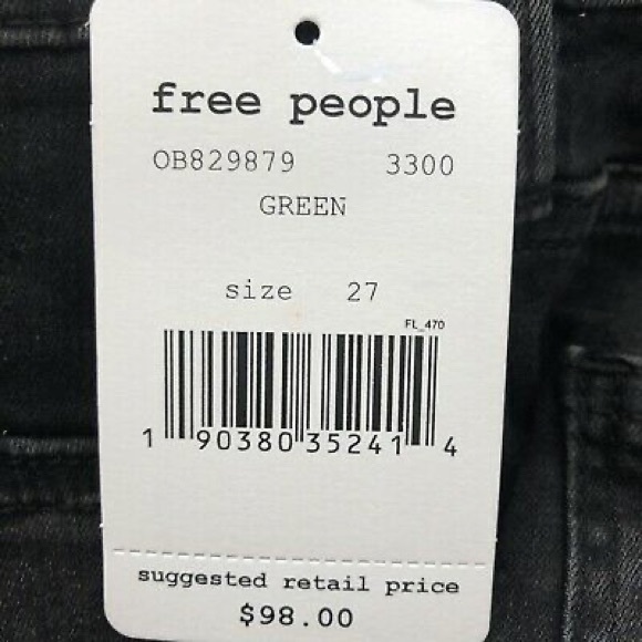 Free People Camouflage Skinny Jeans in Black Grey - Picture 6 of 7